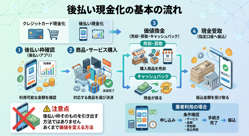 後払い現金化の流れ