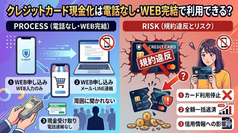 クレジットカード現金化は電話なし・Web完結で利用できる？