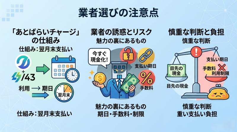 ワンバンク後払い現金化で気を付けるべき業者