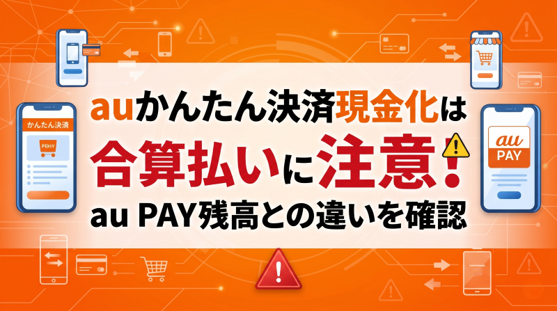 auかんたん決済現金化は合算払いに注意！au PAY残高との違いを確認