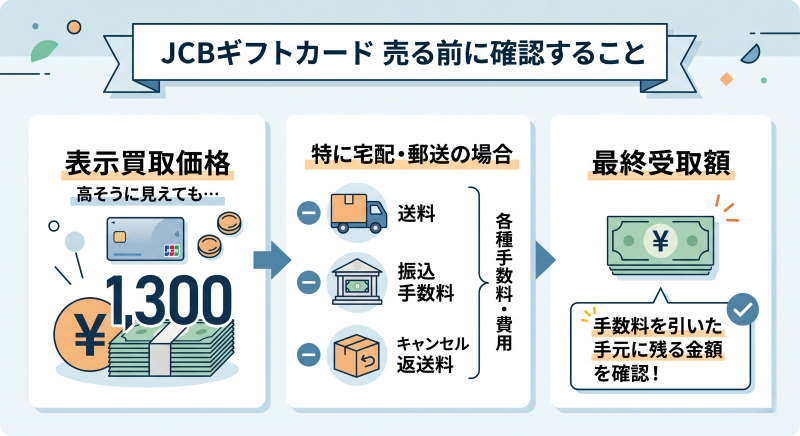 JCBギフトカード売る前に確認すべきこと