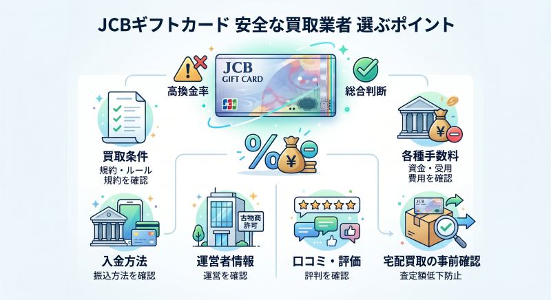JCBギフトカード買取で安全な業者を選ぶポイント