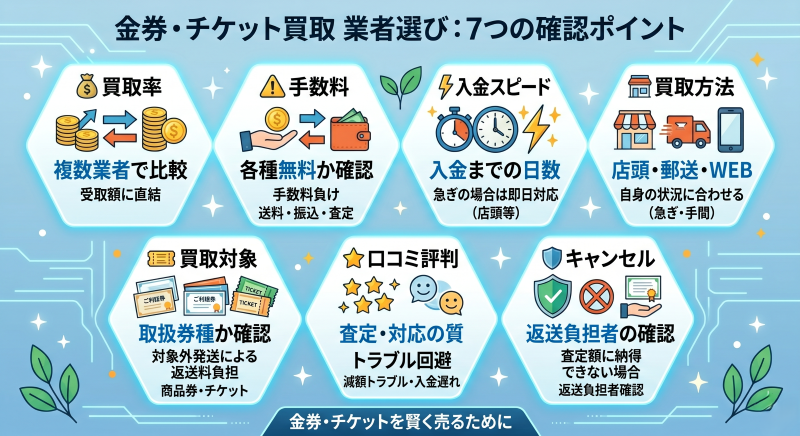 金券・チケット買取業者選びのポイント