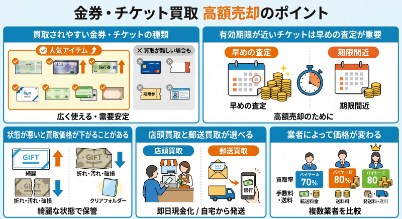 金券・チケット買取現金化のポイント