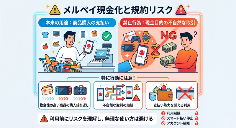 メルペイ現金化の規約リスク
