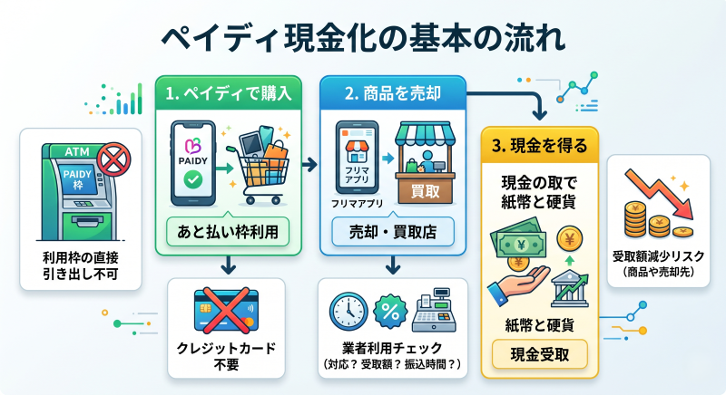 ペイディ現金化の流れ