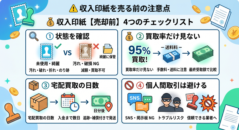 収入印紙を売る前の注意事項