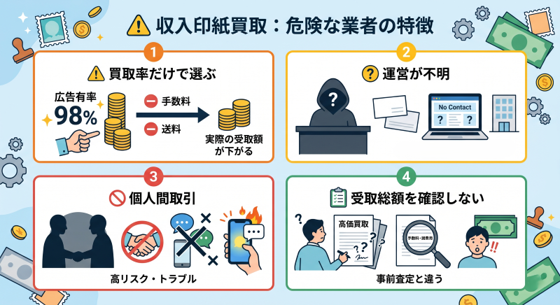 収入印紙買取で危険な業者