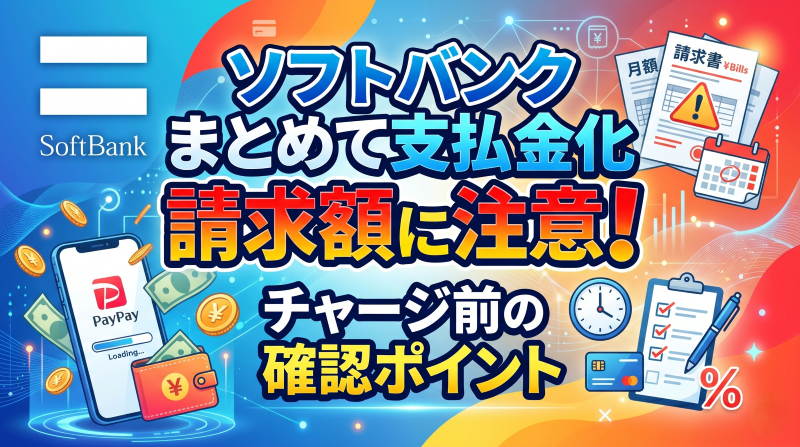 ソフトバンクまとめて支払い現金化は請求額に注意！チャージ前の確認ポイント