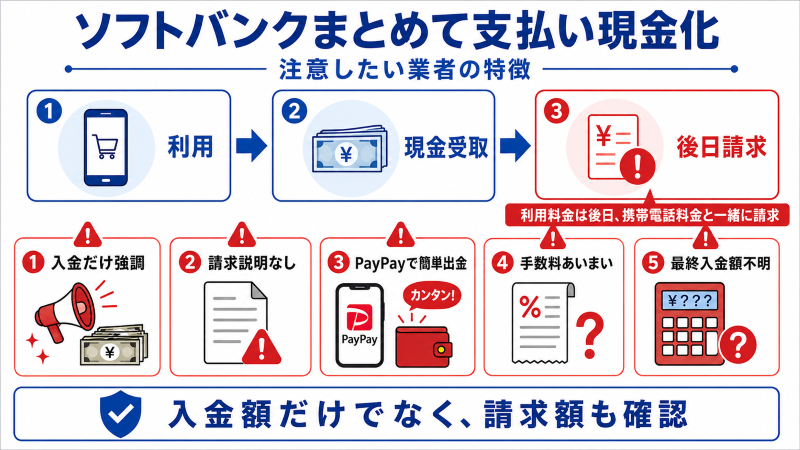 ソフトバンクまとめて支払いで注意したい業者の特徴