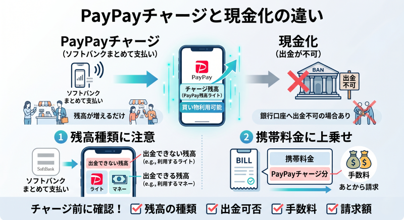 ソフトバンクまとめて支払いとPayPayチャージ現金化について