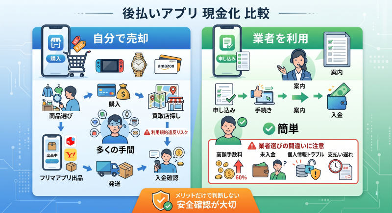 後払いアプリ現金化を業者に依頼するメリット